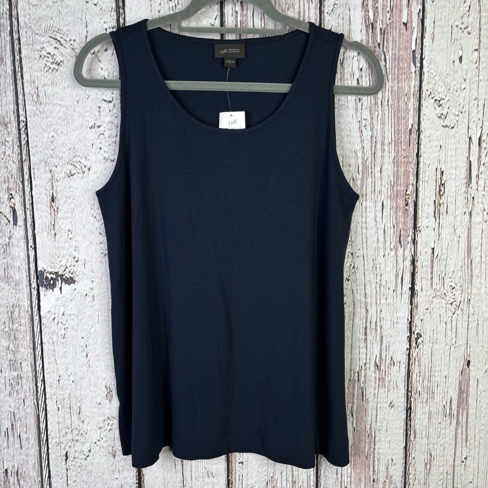 🏷️NWT J. Jill Wearever Collection Size Small Navy Blue Tank Top Soft & Stretchy